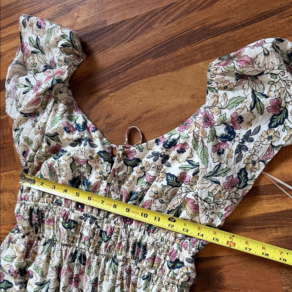 Floral Cream Print Dress sz M - Picture 9 of 13